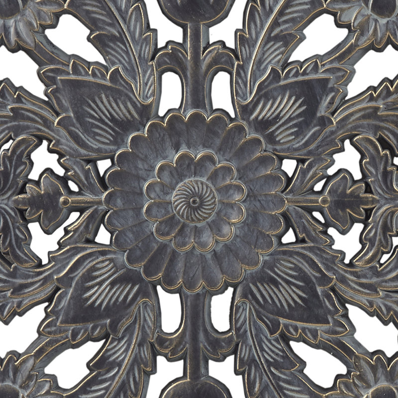 Abequa Carved Wood 2-piece Wall Art Set, Antique Blue