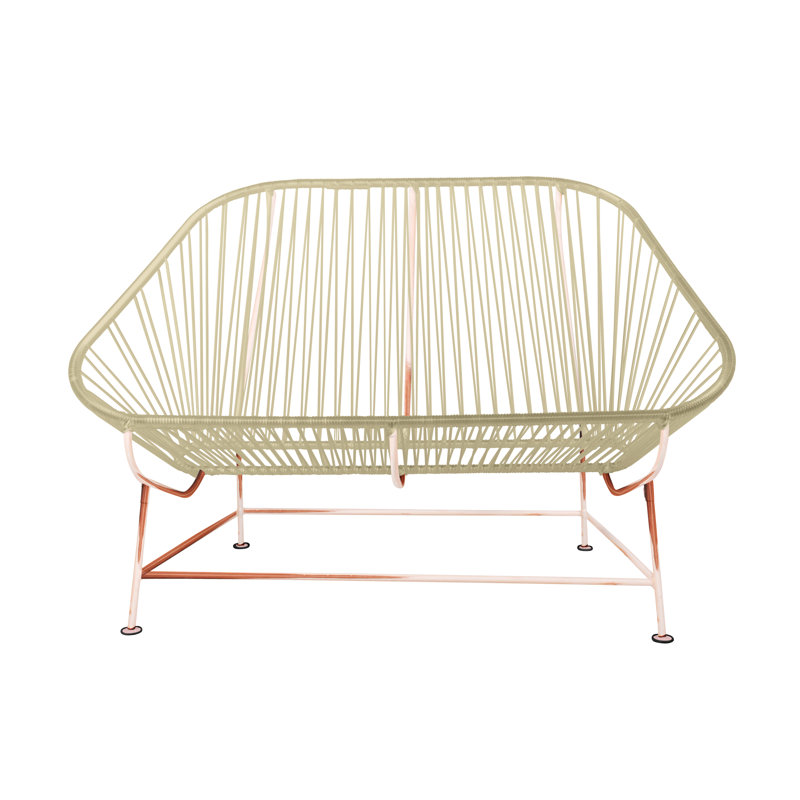 InLove Indoor/Outdoor Handmade Loveseat, Ivory/Copper