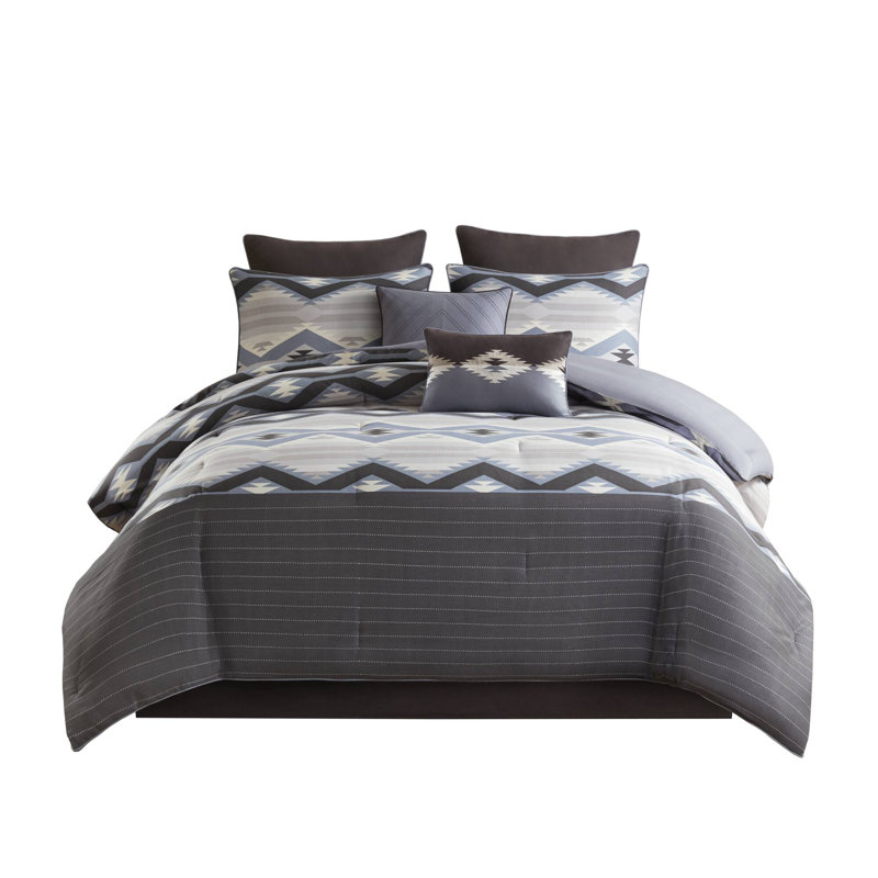 Woolrich Bitter Creek Oversized Comforter Set, Full Comforter + 7 Additional Pieces, Blue