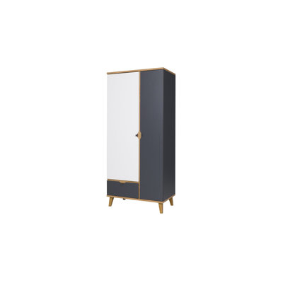 Coelia 2 Door Solid + Manufactured Wood Wardrobe