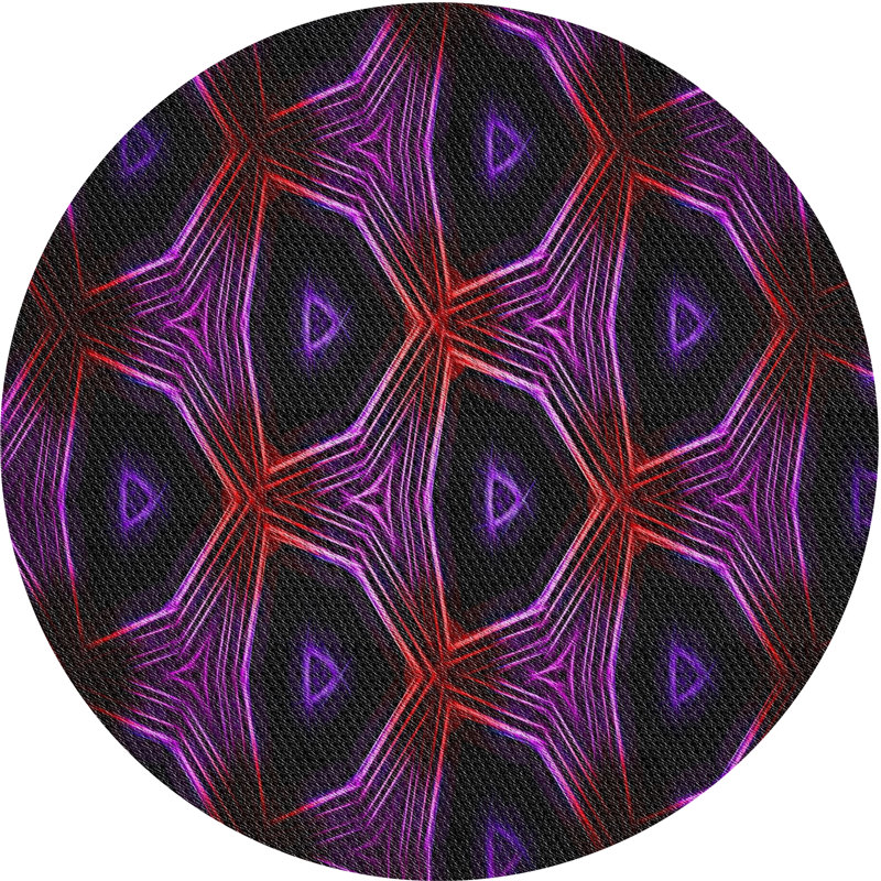 Tapis mauve / bleu Power Loom, Rond 7 pi