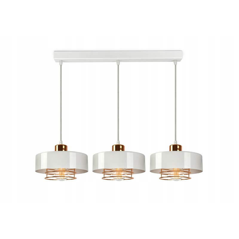 Hico 3 - Light Kitchen Island Pendant, White