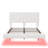 White Floating Bed with Light,King-788775502