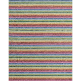 Surrey Stripe Hand-Tufted Plush Wool Rug High-Low Rainbow Multicolor