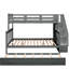 Lit superposé gris avec configuration simple au-dessus d'un lit double, gigogne et rangement pratique, compartiments utiles-1143720619-1143720622