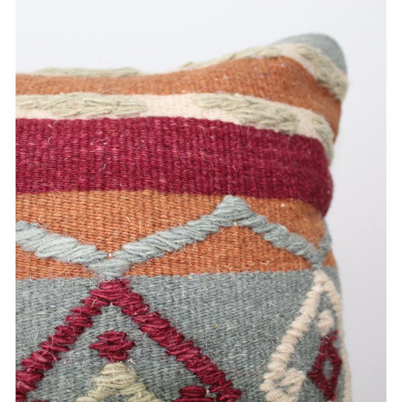 Housse de coussin Perfect Fall en laine rouille de 18 po x 18 po
