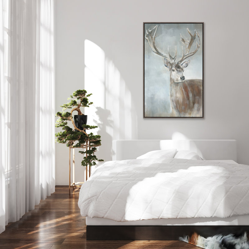 «Stag Study II» par Jacob Lincoln, peinture encadrée, Verre