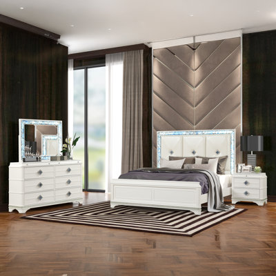 Marijela Upholstered 4 Piece Bedroom Set