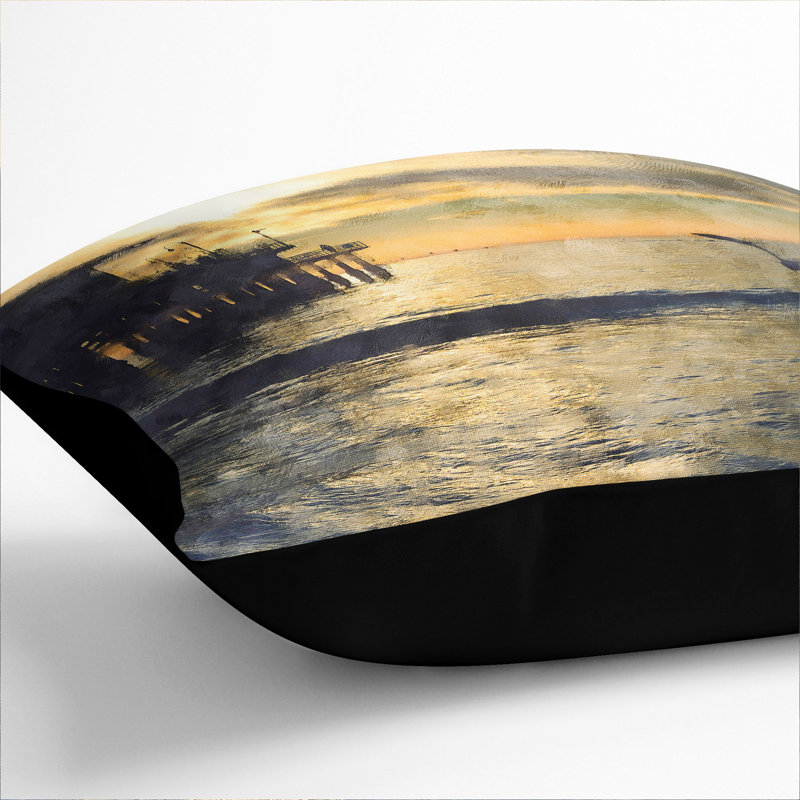 Seagull by the Pier Scatter Cushion, Black, 55cm H x 55cm W x 20cm D