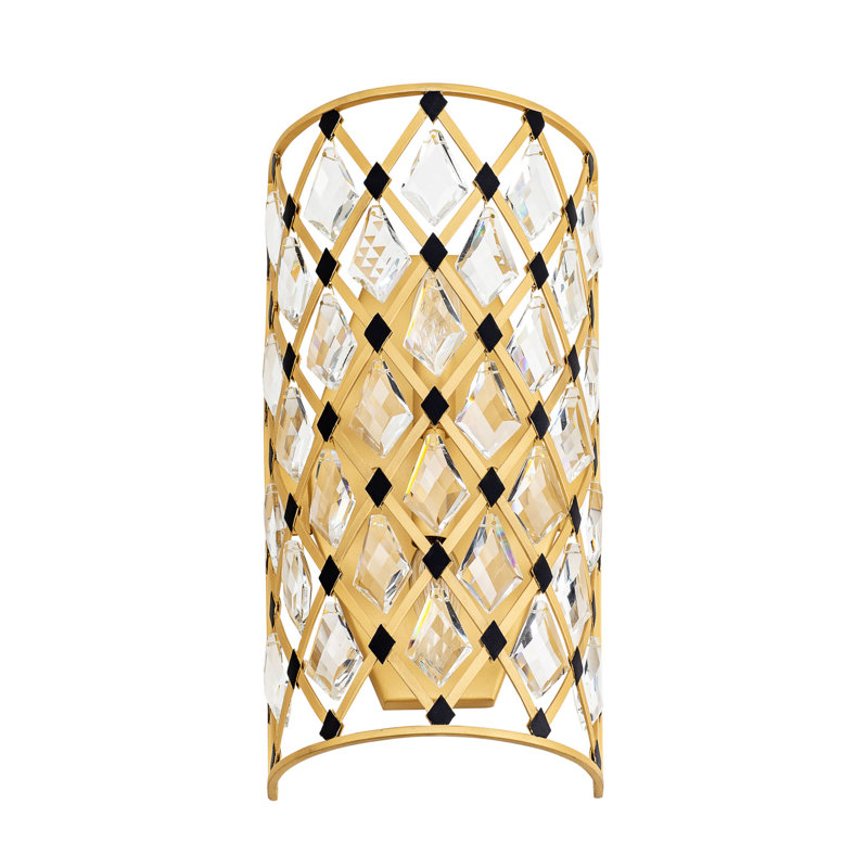 Applique murale 2 lumières Windsor - or français / noir mat, Or français / noir mat, L 8 po x H 17 po x P 4,5 po