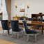 Chaises de salle à manger en velours Crossland, chaises capitonnées avec garniture cloutée pour cuisine-1435307968