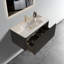 Ensemble de meuble-lavabo flottant rayé en chêne noir brossé 36 po avec lavabo en céramique blanche Etna36w-308 Etna, pré-assemblé-116234461