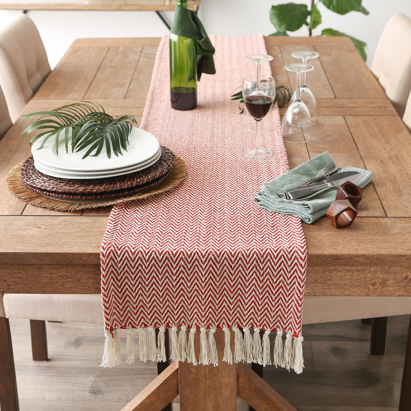 Desta Solid Table Runner,  108'' x 15'', Barn Red