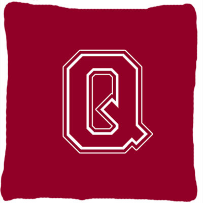 Monogramme initiale marron et blanc intérieur/extérieur Throw Pillow