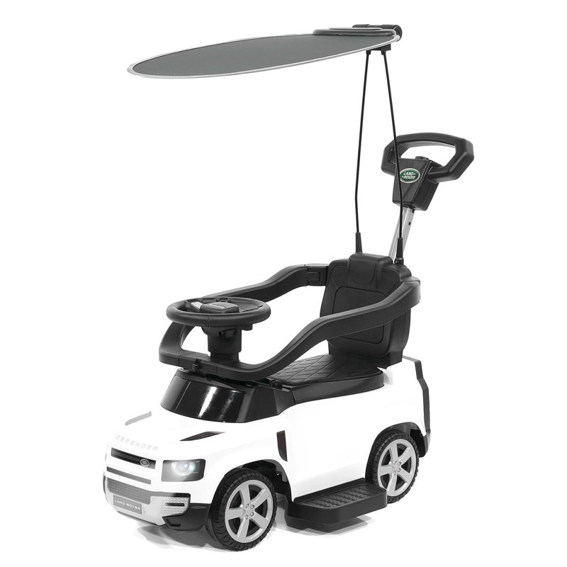 Voiture Land Rover Defender Kids Ride On avec toit pare-soleil, Blanc
