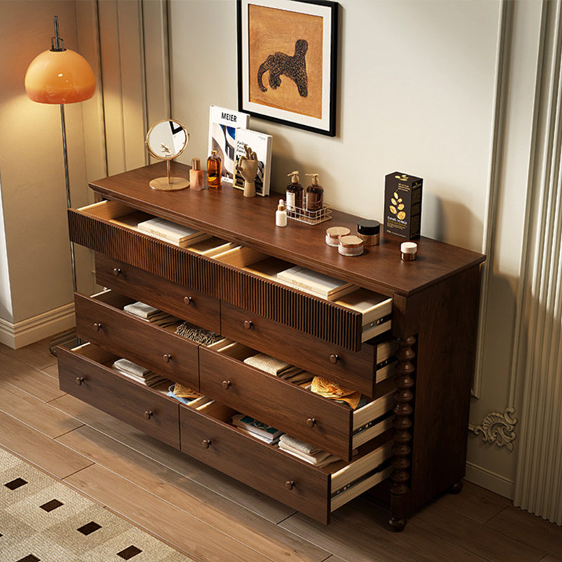 Commode d'appoint en bois massif brun standard