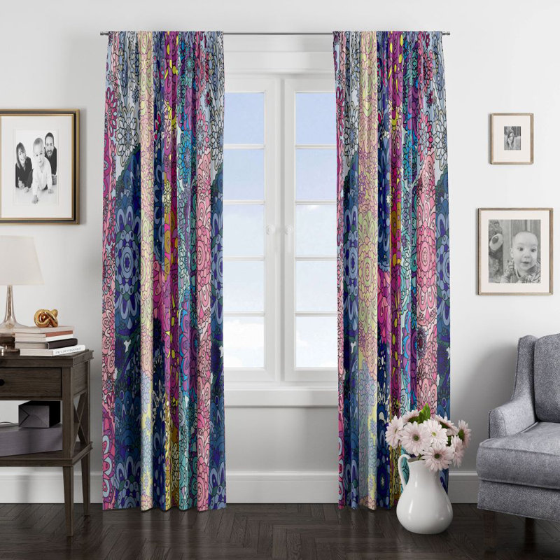Panneau de rideau simple semi-transparent Boho, L 40 po x L 82 po