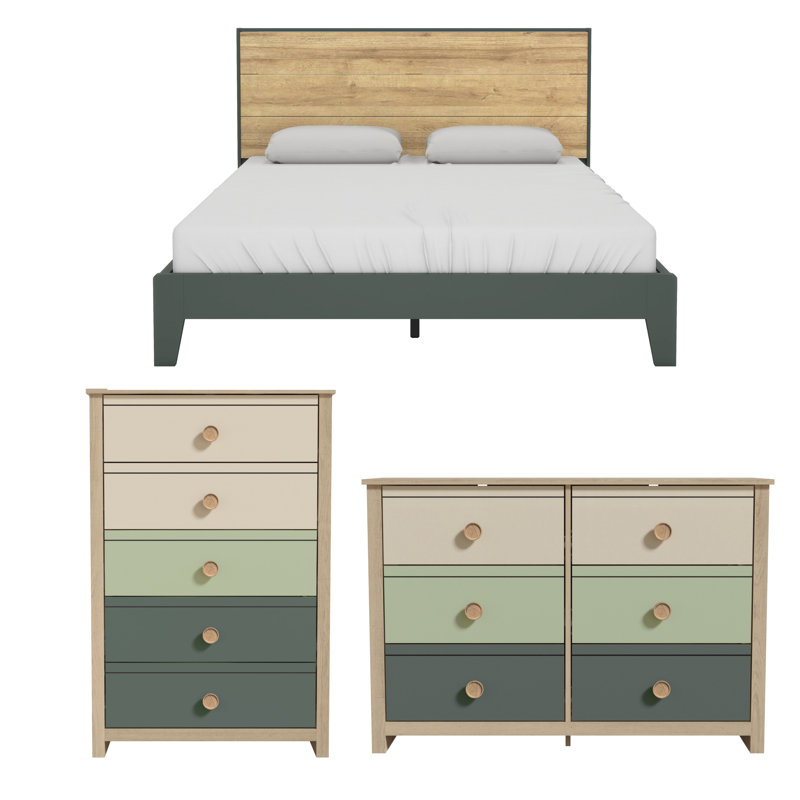Buzice Transitional 3 Piece Bedroom Set