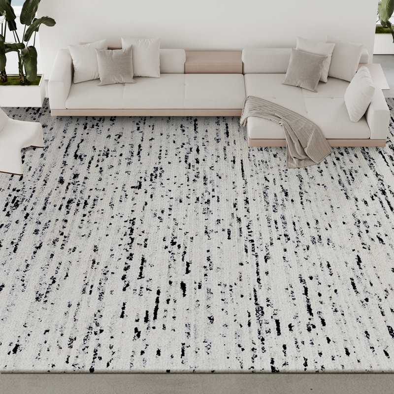 Wool Area Rug in Gray, Rectangle 2' x 3'