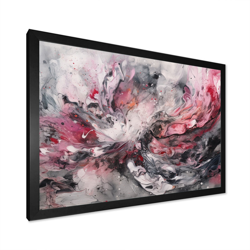 «Evolving Shapes In Pink Marble I», reproduction sur toile, H 12 po x l 20 po x P 1 po, Cadre photo noir