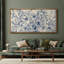 Reproduction d'art sur toile encadrée bleu marine-107118075-111665901