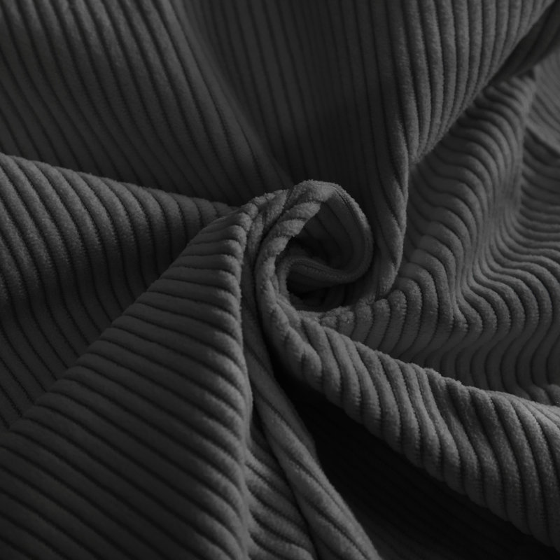 118.2" L-Shaped Sectional, Dark Gray Corduroy