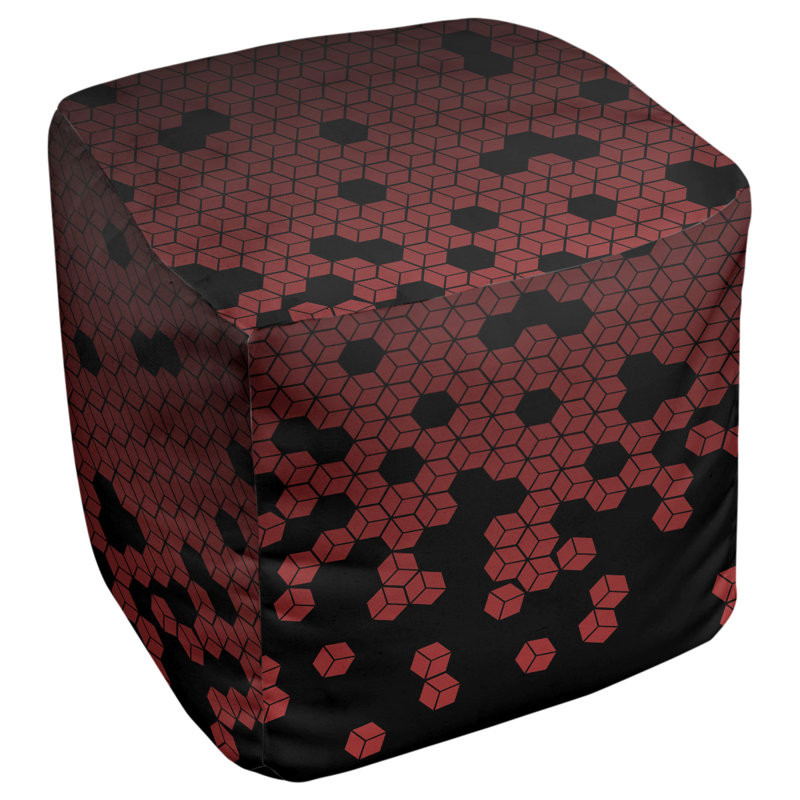Repose-pieds à cubes culbuté Avicia, H 19,5 po x L 117 po x P 20 po, Noir / rouge