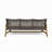 Outdoor Acacia Wood Wicker 3 Seater Sofa, Patio Furniture Conversation Set For Backyard-129762305