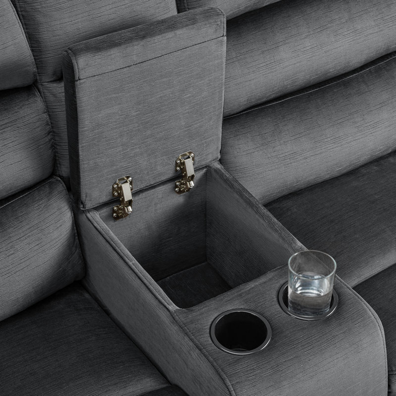 Causeuse inclinable électrique avec console Zero, Gris foncé