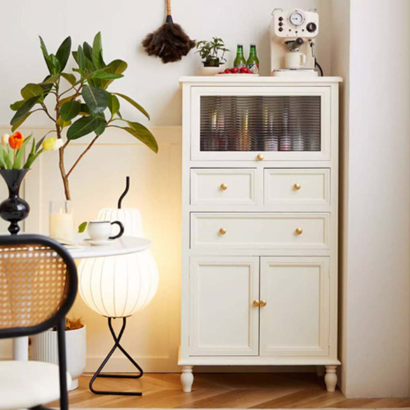 Bibliothèque de rangement multifonctionnelle en bois massif, Blanc