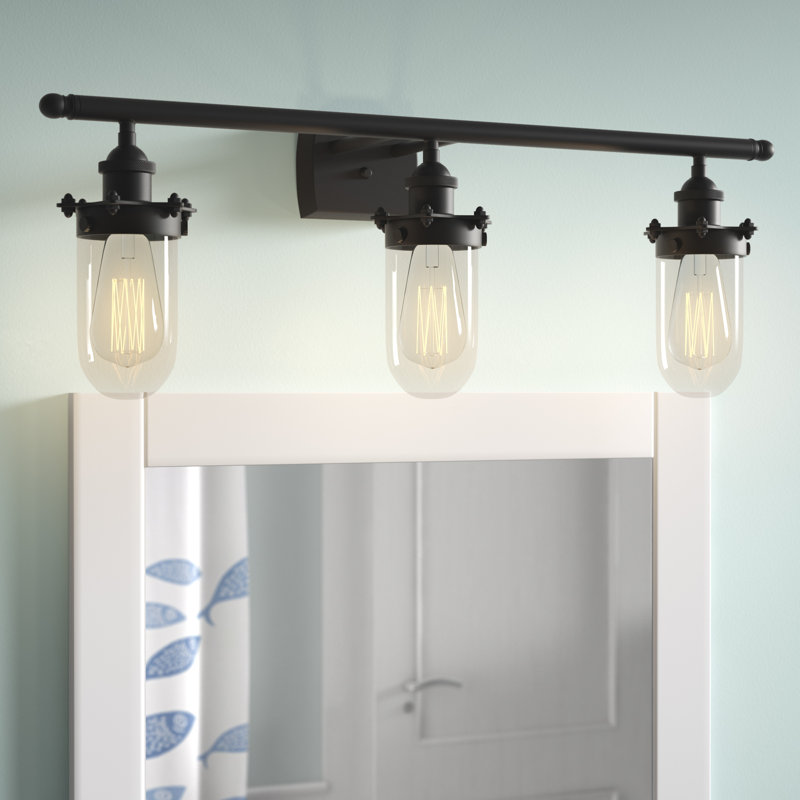 Éclairage pour salle de bain 3 lumières Calixta, Noir mat, DEL, Blanc