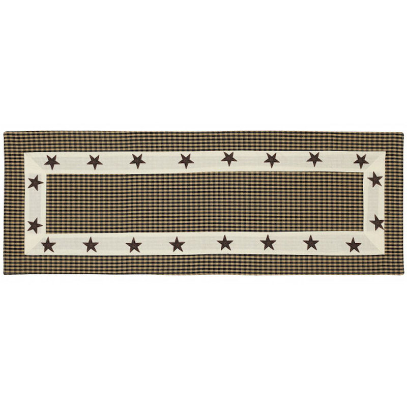 Small Checks With Star Border Table Runner, 36"L x 13"W