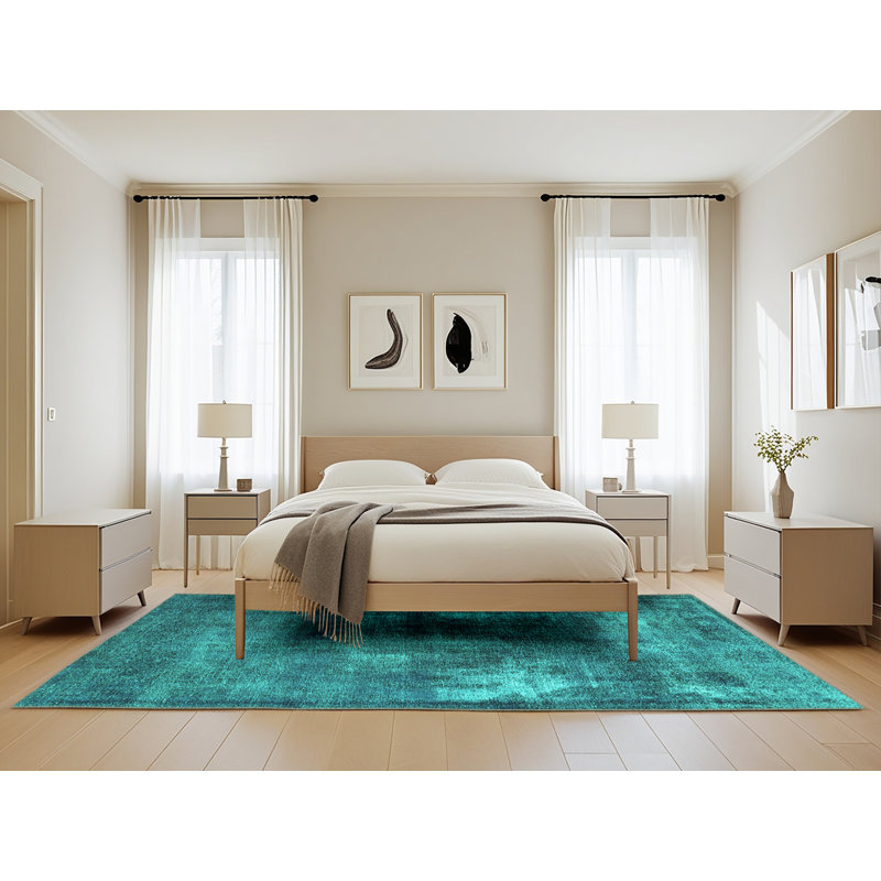 Tapis oriental en laine et polyester tissé à la machine Dalaila, Rectangle 5 pi x 8 pi