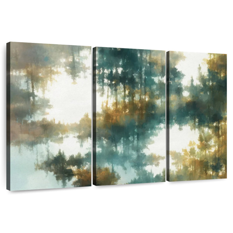 Avery Abstract Green Forest View, 28" H x 45" W