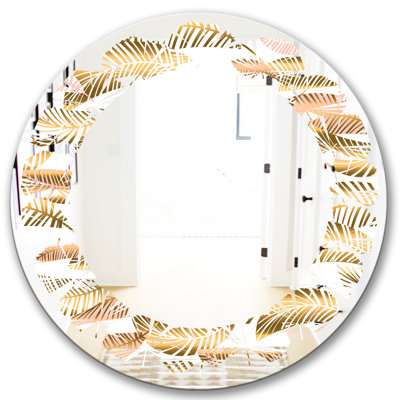 Miroir mural sans cadre d’ananas sur les feuilles tropicales