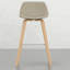 2 tabourets rembourrés de mousse avec placage en bois naturel et cadre moderne de style Mid-Century