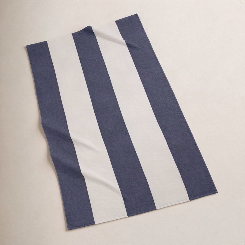 Blu 100% Cotton Beach Towel, Indigo/White