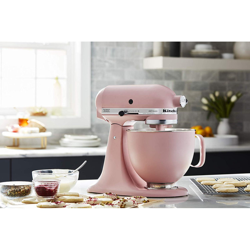 Bol en acier inoxydable de 5 pintes KitchenAid pour mélangeurs sur socle inclinables en rose séché mat, Rose