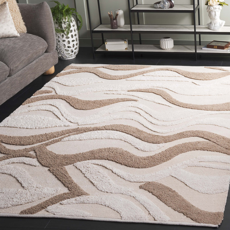 Chrisna Handtufted Recycled Cotton Abstract Rug, Rectangle 5' x 8'