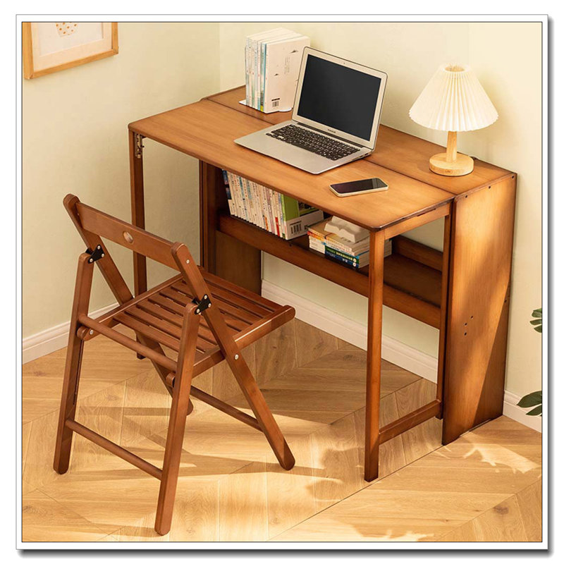 Table pliante en bambou, Brun