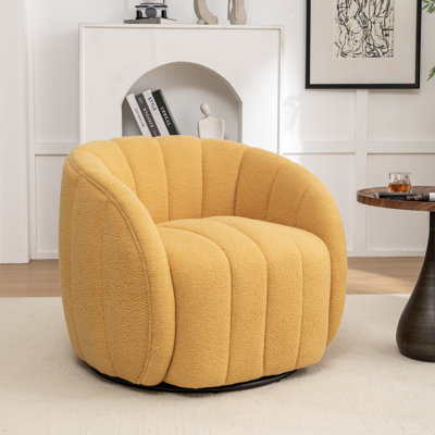 Upholstered Swivel Barrel Chair