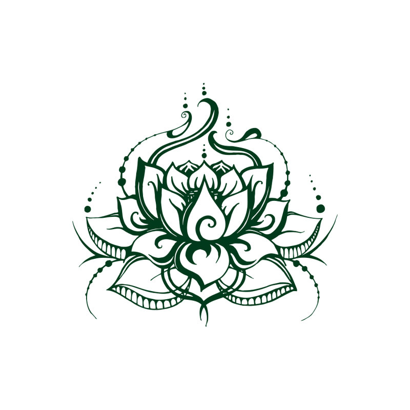Adhésif décoratif fleur de lotus, Vert