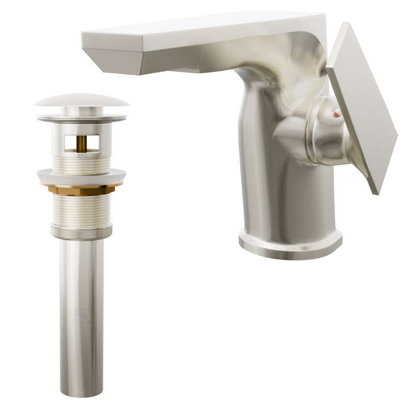 Robinet de salle de bain à un trou Miller avec ensemble de bonde, Nickel brossé