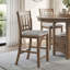 Ensemble de salle à manger brun à hauteur de comptoir 5 pièces Table ronde extensible ovale et chaises-131419191
