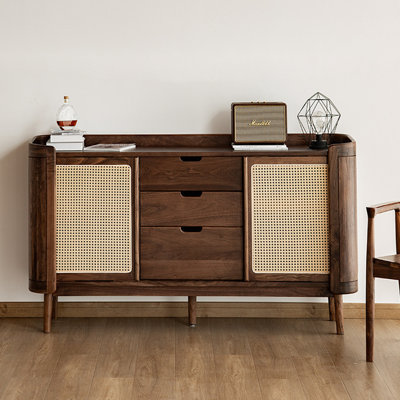 Modern minimalist rattan door storage cabinet