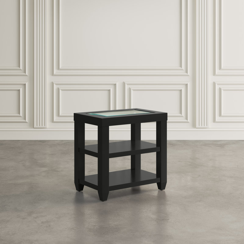 Jessim End Table with Storage, Black