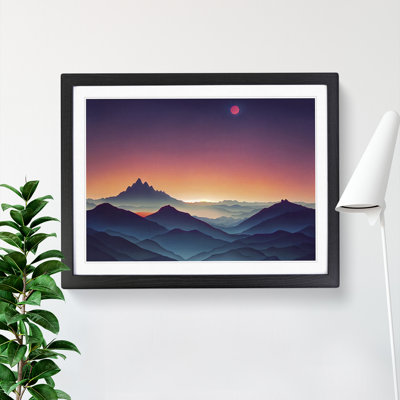 Cute Mountain Sunset - Framed Print