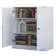 100% Solid Wood 3-Shelf Bookcase with Solid Doors and Adjustable Shelves