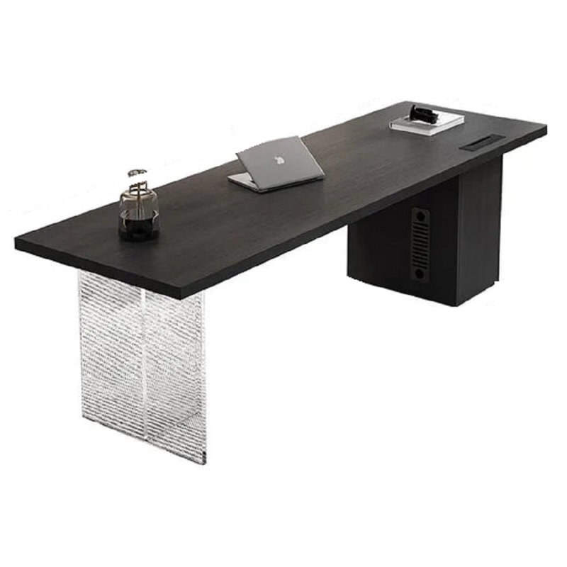 Claresta Executive Desk, 70cm H x 160cm W x 75cm D, Black, Black