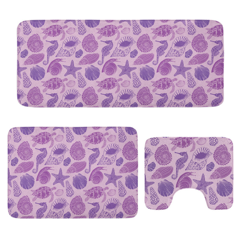  Ensemble de tapis de salle de bain 3 pièces Marine